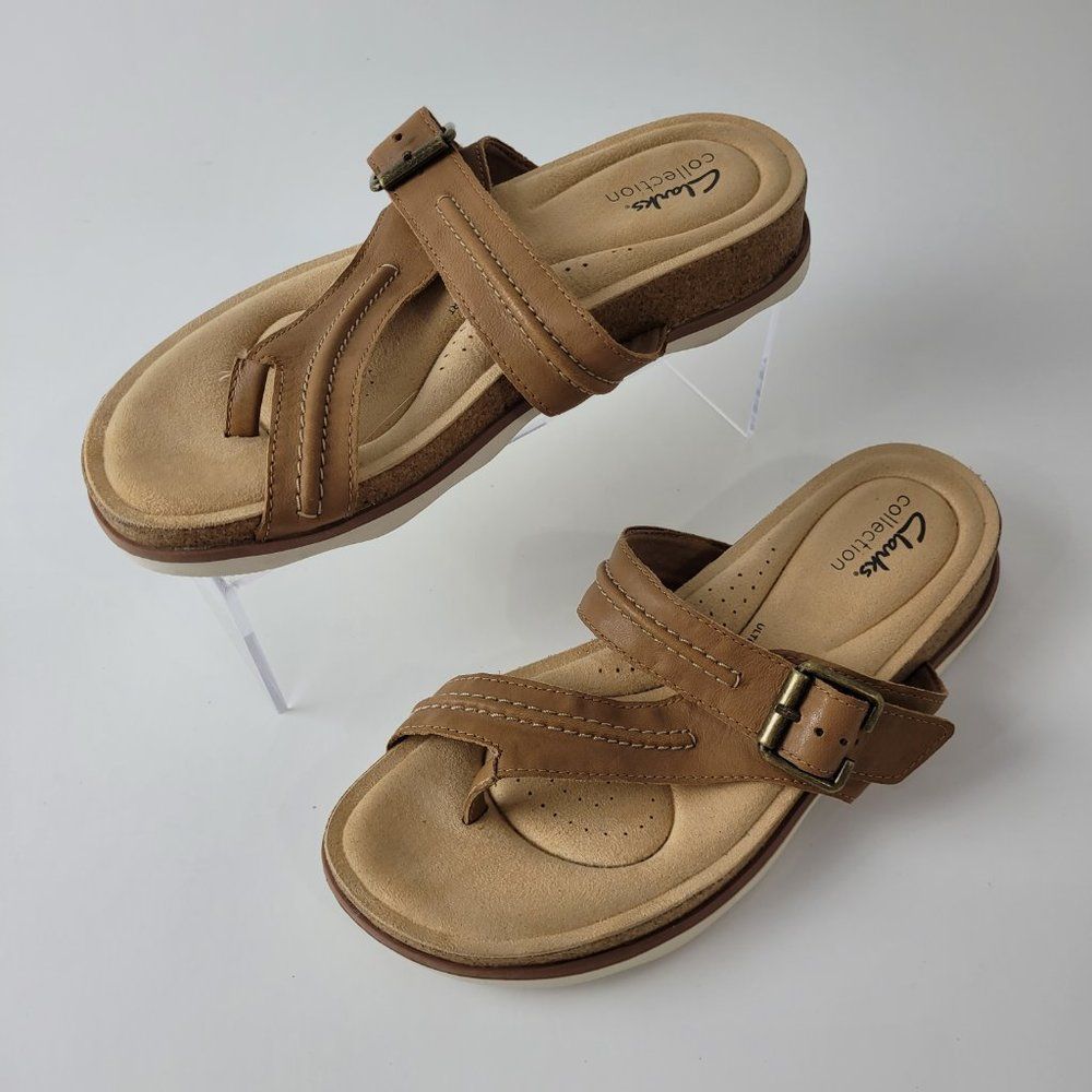 Clarks Sandals Womens 8 Brown Brynn Madi Toe Post Buckle Ultimate Comfort - Picture 12 of 12